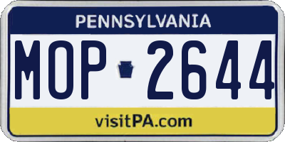 PA license plate MOP2644