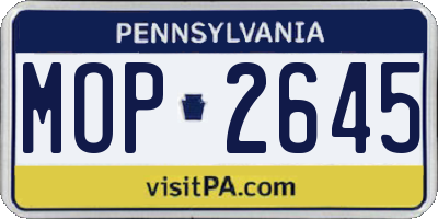 PA license plate MOP2645