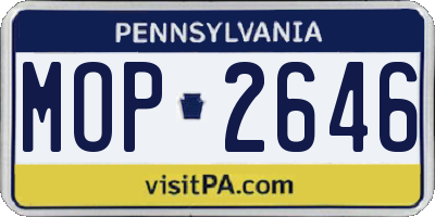 PA license plate MOP2646