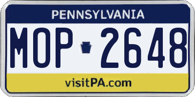 PA license plate MOP2648
