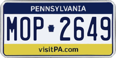 PA license plate MOP2649