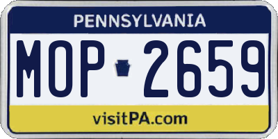 PA license plate MOP2659