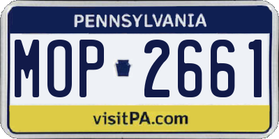 PA license plate MOP2661
