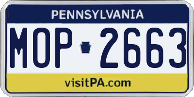 PA license plate MOP2663
