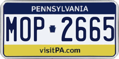 PA license plate MOP2665