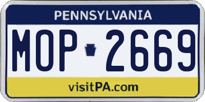 PA license plate MOP2669