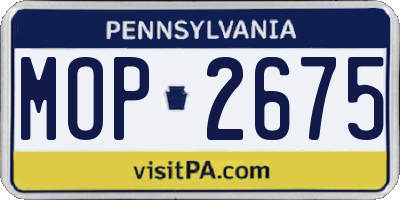 PA license plate MOP2675
