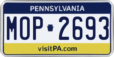 PA license plate MOP2693