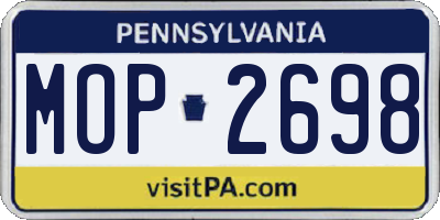 PA license plate MOP2698