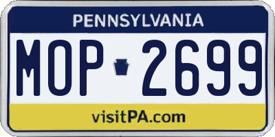 PA license plate MOP2699