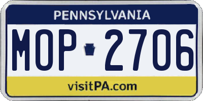 PA license plate MOP2706