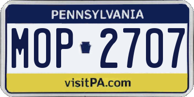 PA license plate MOP2707