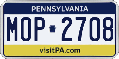 PA license plate MOP2708