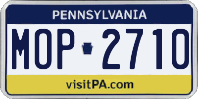PA license plate MOP2710