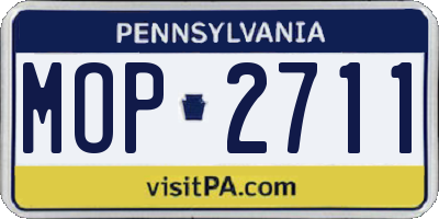PA license plate MOP2711