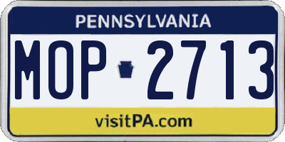 PA license plate MOP2713