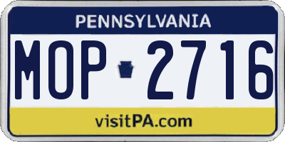 PA license plate MOP2716