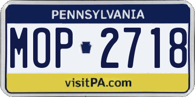 PA license plate MOP2718