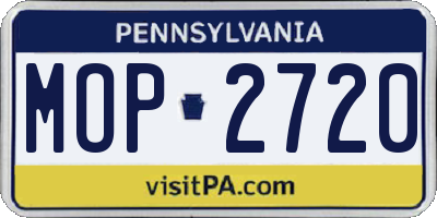 PA license plate MOP2720