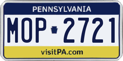PA license plate MOP2721