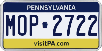 PA license plate MOP2722
