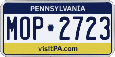 PA license plate MOP2723
