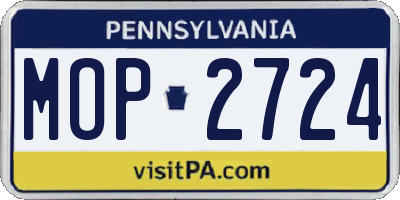 PA license plate MOP2724