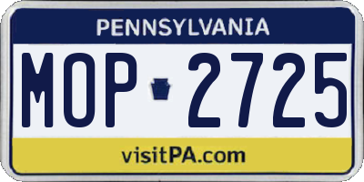 PA license plate MOP2725