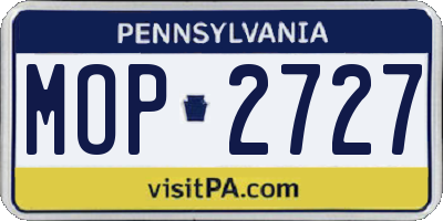PA license plate MOP2727