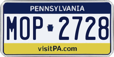 PA license plate MOP2728