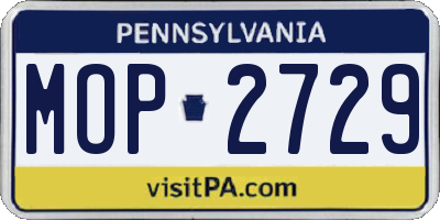 PA license plate MOP2729