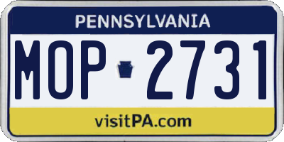 PA license plate MOP2731