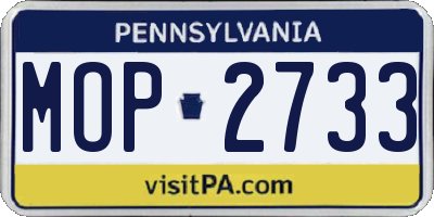 PA license plate MOP2733