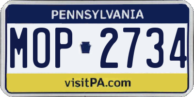 PA license plate MOP2734