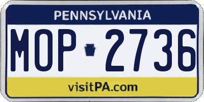 PA license plate MOP2736