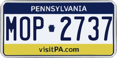 PA license plate MOP2737