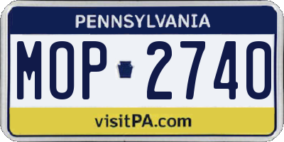 PA license plate MOP2740