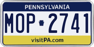 PA license plate MOP2741