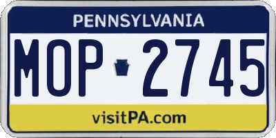 PA license plate MOP2745