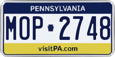 PA license plate MOP2748