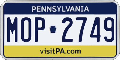 PA license plate MOP2749