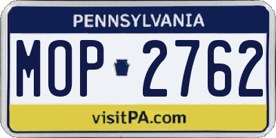 PA license plate MOP2762