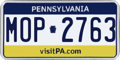 PA license plate MOP2763