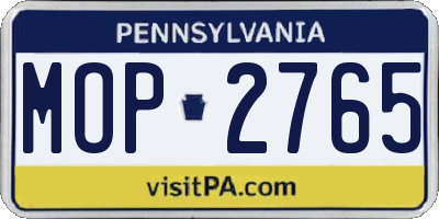 PA license plate MOP2765