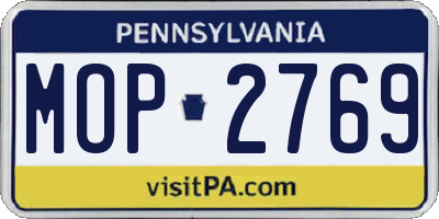 PA license plate MOP2769