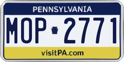PA license plate MOP2771