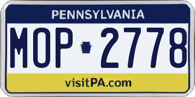PA license plate MOP2778