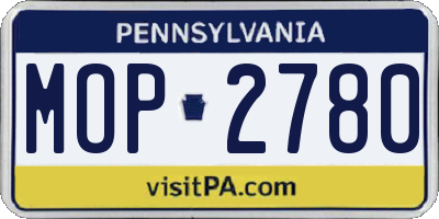 PA license plate MOP2780