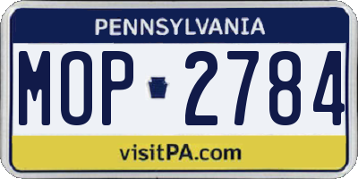 PA license plate MOP2784