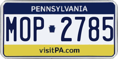 PA license plate MOP2785